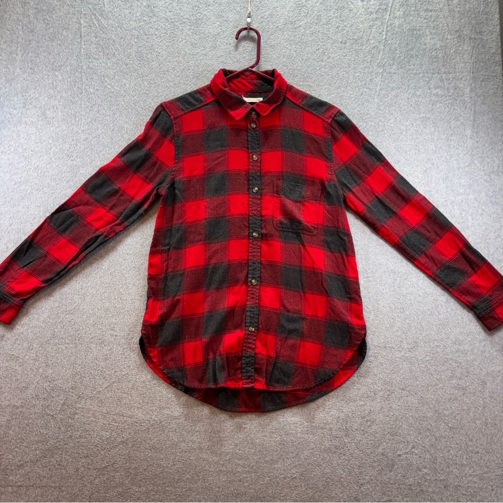 American Eagle Ahh-mazingly Soft Boyfriend Fit Flannel Shirt M Red Plaid
